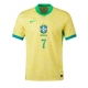 Brazilia Vinicius Junior #7 Tricou Fotbal Replică Copa America 2024 Barbati Acasa